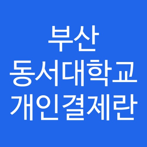 부산 동서대학교 개인결제란