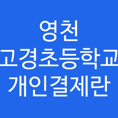 영천 고경초등학교 개인결제란