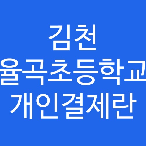 김천 율곡초등학교 개인결제란