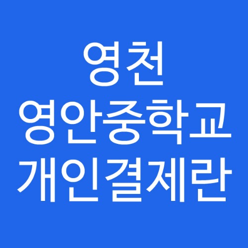 영천 영안중학교 개인결제란